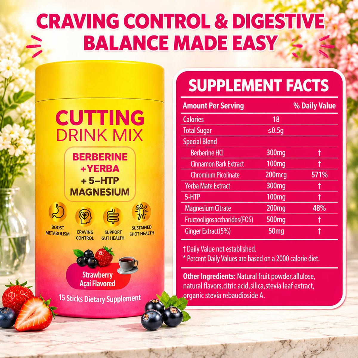 Mélange à Boire QYGCHUSIN Fraise Acai, utilisation en extérieur
