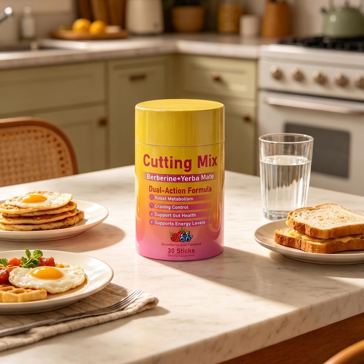 Mélange à boire Sturdyhome Fraise Açaï avec fruits frais