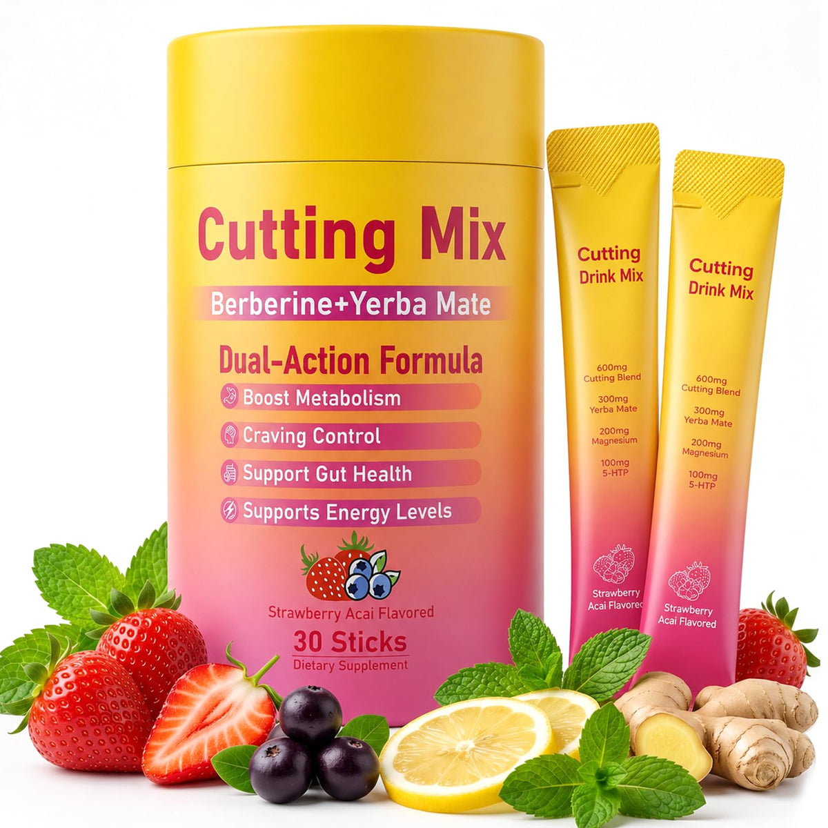 Mélange à boire Sturdyhome Fraise Açaï sachets individuels
