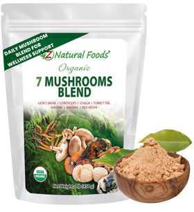Mélange de 7 champignons Sacrés Z Natural Foods 472g vue avant