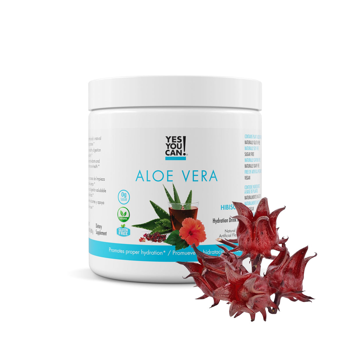 Mélange de Boisson Aloe Vera Hibiscus de Yes You Can! devant packaging