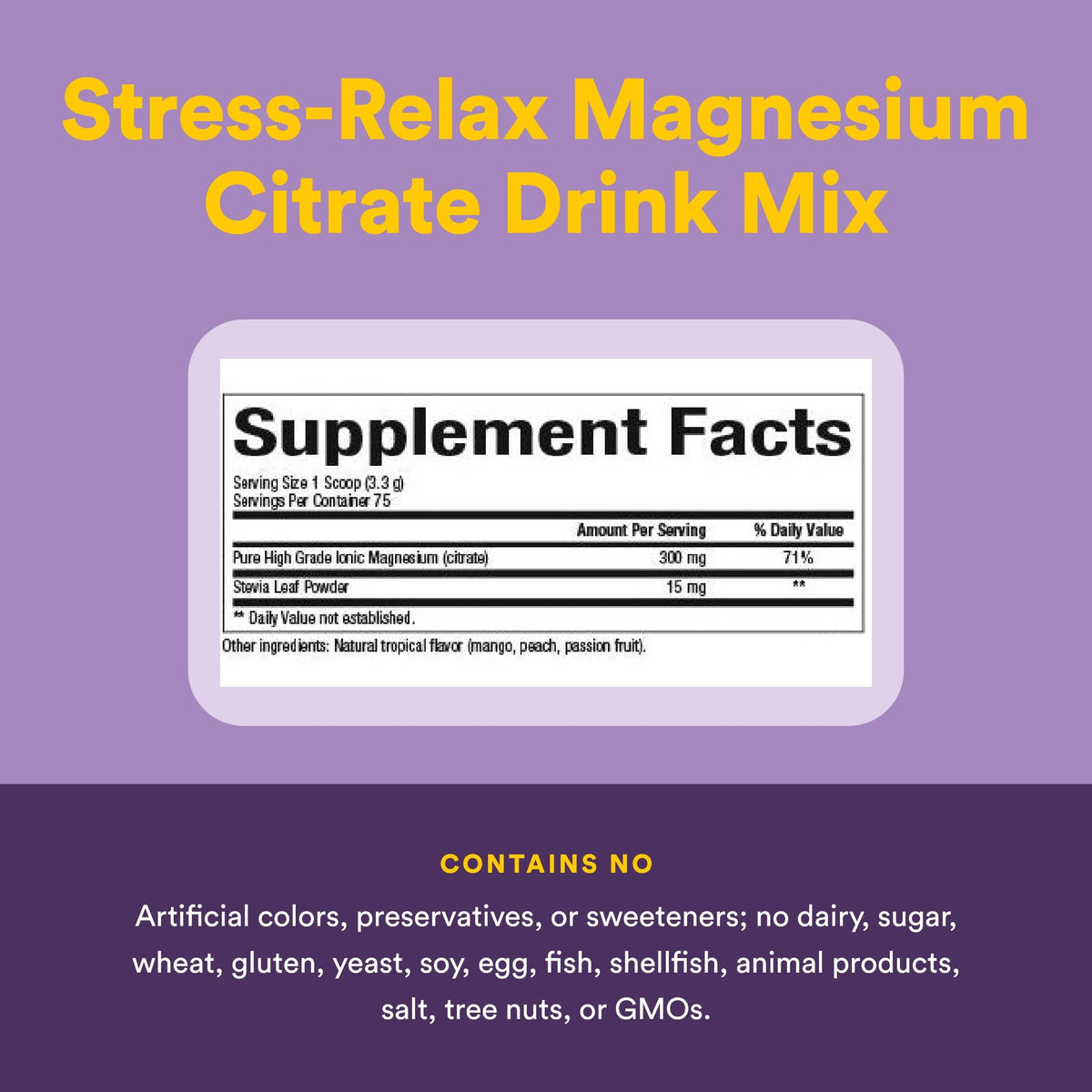 Mélange de Boisson de Citrate de Magnésium Tropical Natural Factors dans un verre d'eau chaude
