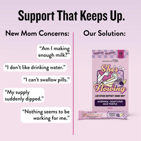 Mélange de boisson lactation She's Flowing avec fruits frais