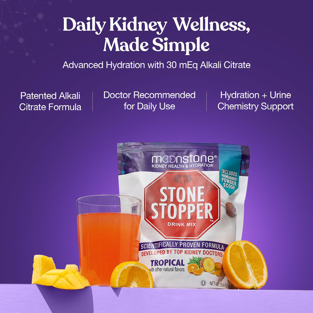 Mélange de boisson Moonstone Stone Stopper Tropical sachet arrière