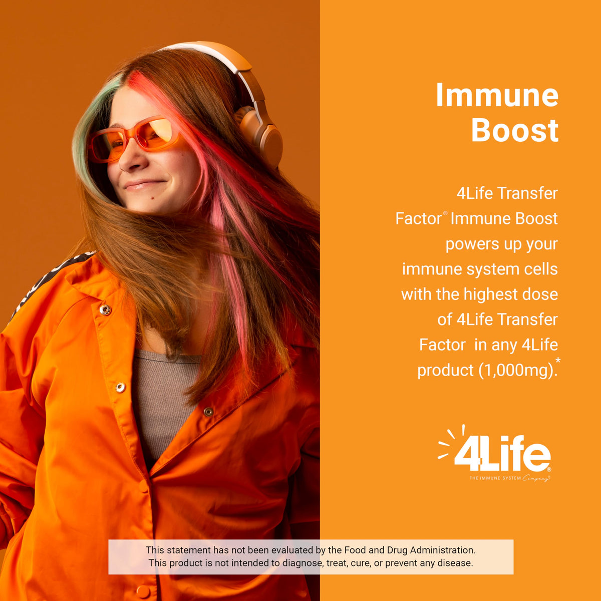 Mélange de boisson orange 4Life dans un verre d'eau