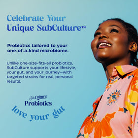 Mélange de boisson probiotique Enzymedica SubCulture Pêche, présentation des sachets