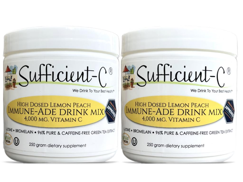 Mélange de boisson Sufficient-C Vitamine C Citron Pêche 250g vue de face