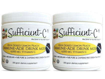 Mélange de boisson Sufficient-C Vitamine C Citron Pêche 250g vue de face
