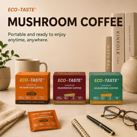 Mélange de Café aux Champignons ECO-TASTE dans un environnement naturel