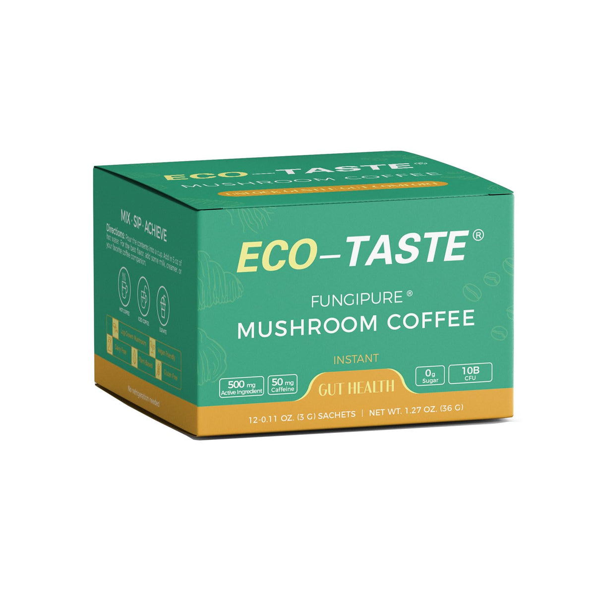 Mélange de Café aux Champignons ECO-TASTE sachets vue de face