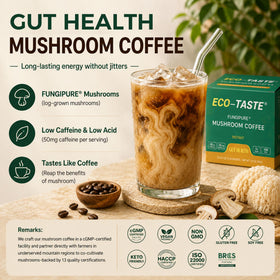 Mélange de Café aux Champignons ECO-TASTE sur une table