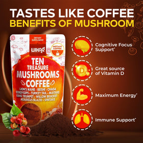 Mélange de café aux champignons WIXAR NATURALS sur une table
