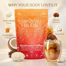 Mélange de café instantané Organic Bless, poudre et cuillère