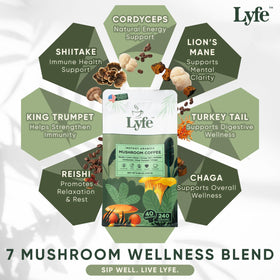 Mélange de champignons fonctionnels dans le café LYFE