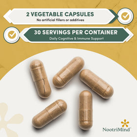 Mélange de Champignons nootrimind, capsules sur une table
