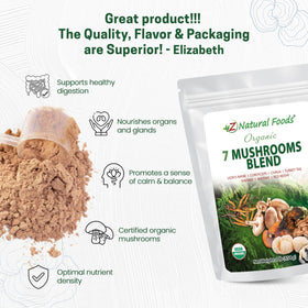 Mélange de champignons Sacrés Z Natural Foods versé dans une cuillère