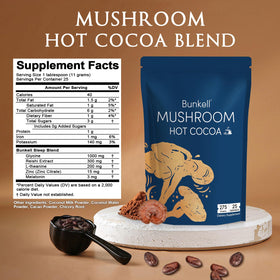 Mélange de chocolat chaud aux champignons Bunkell dans un bol