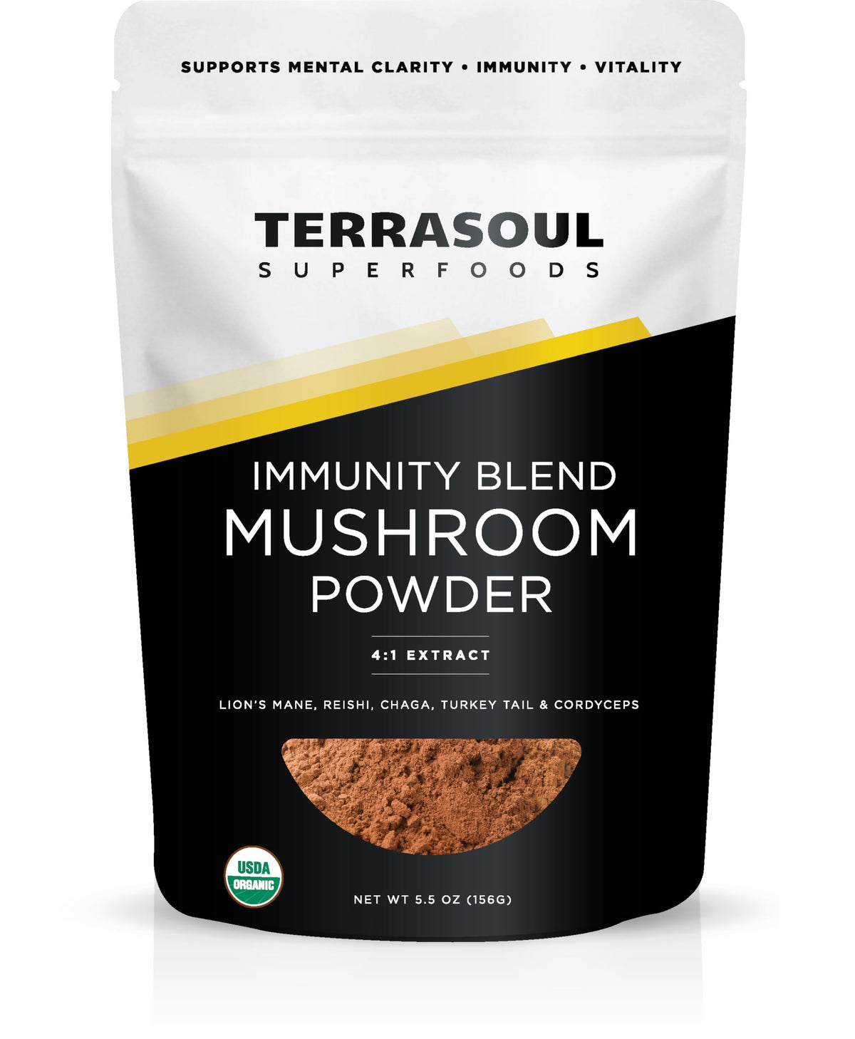 Mélange de cinq champignons Terrasoul Superfoods 168g, vue de face