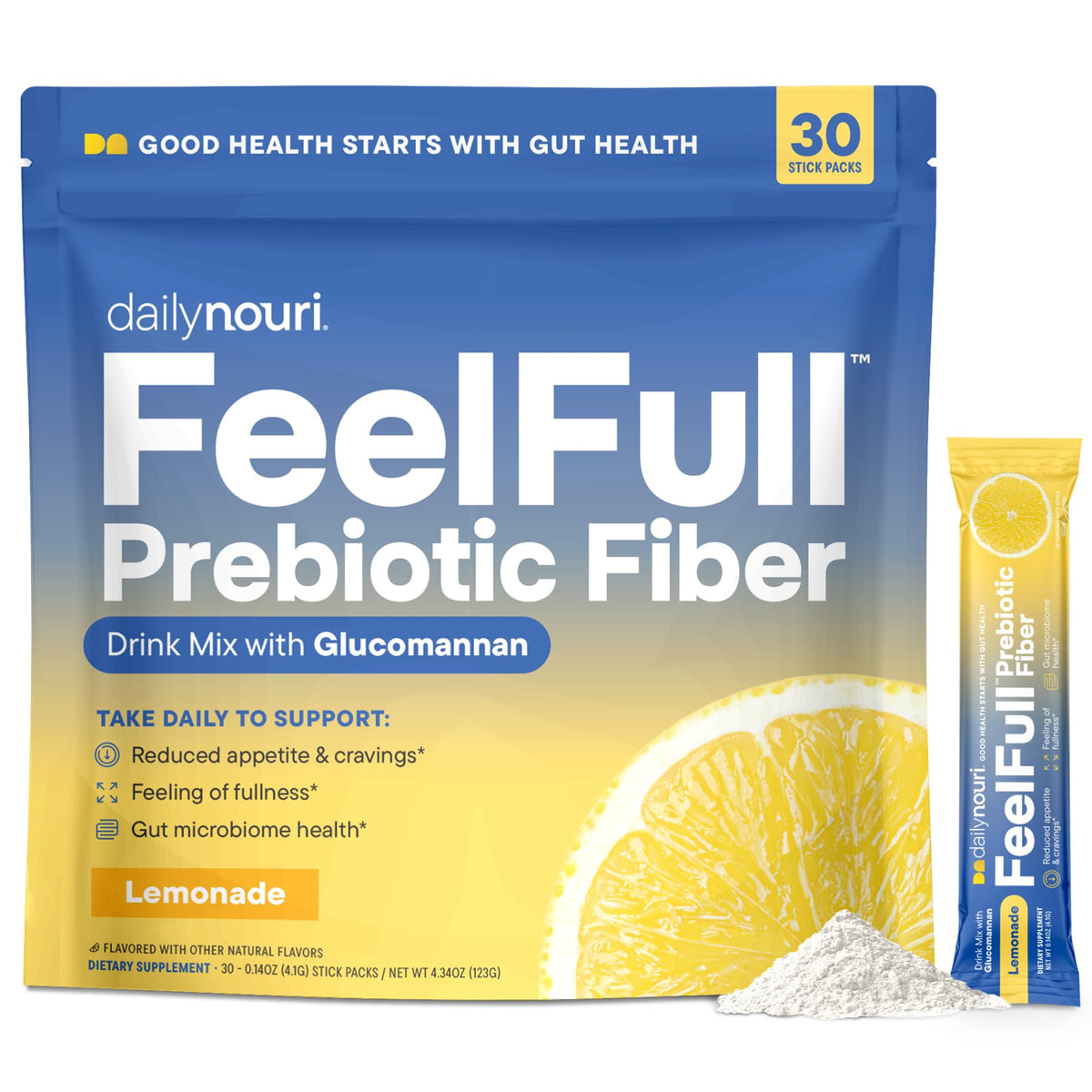 Mélange de Fibres Prébiotiques FeelFull Daily Nouri, 30 stickpacks