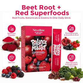 Mélange de fruits rouges dans un verre avec NEWELLME Balance Master