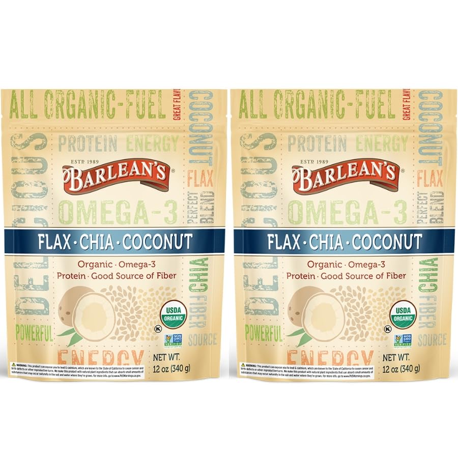 Mélange de Graines de Lin, Chia et Coco Barlean's 372g vue de face
