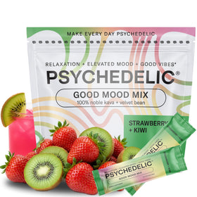 Mélange de Kava Psychedelic Water Fraise Kiwi 14 sachets en boîte