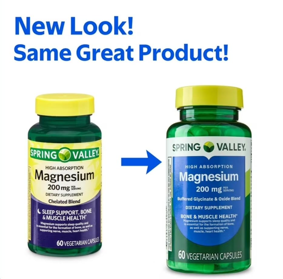 Mélange de magnésium glycinate et oxyde 200 mg - capsules végétales dans leur emballage