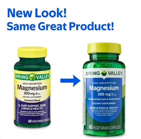 Mélange de magnésium glycinate et oxyde 200 mg - capsules végétales dans leur emballage