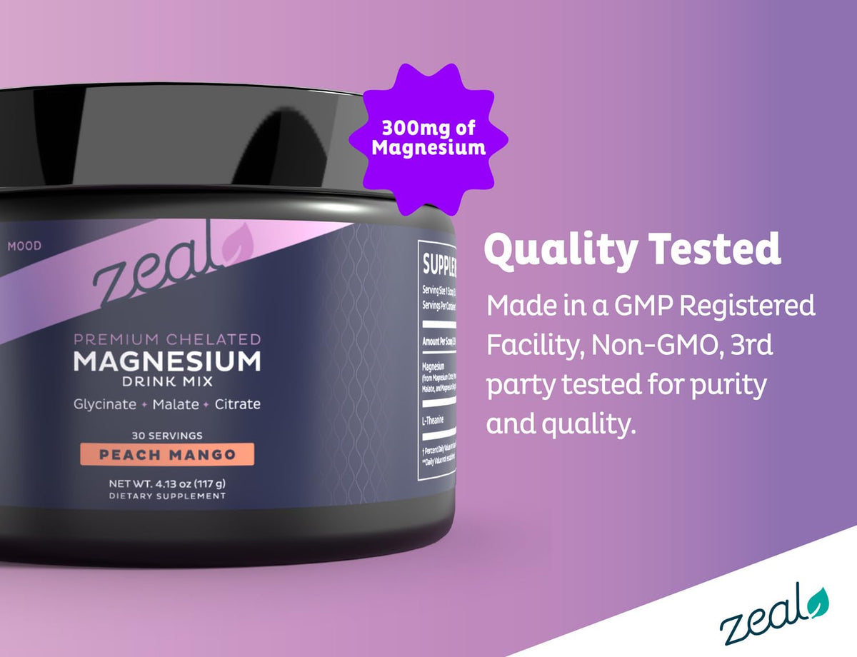 Mélange de magnésium Zeal Naturals, poudre à la cuillère