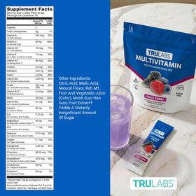 Mélange de Multivitamines TRULABS, poudre dans un verre d'eau
