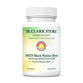 Mélange de Noix Noir Vert 360mg de Dr Clark Store, gélules en vue de face