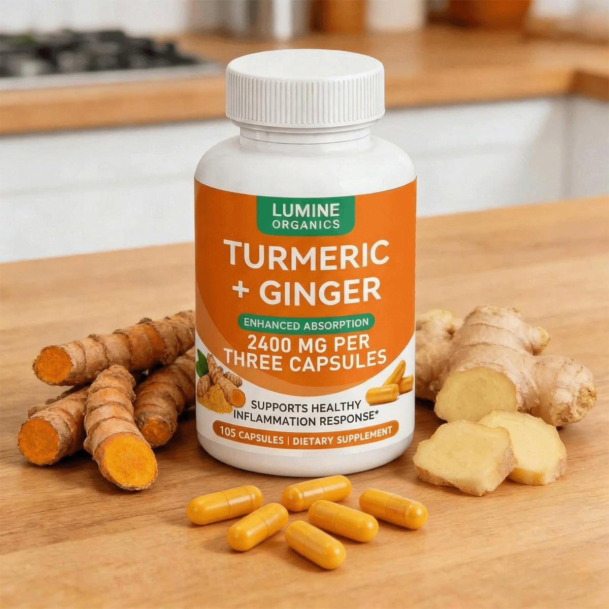 Mélange de plantes avec curcuma et gingembre Lumine Organic