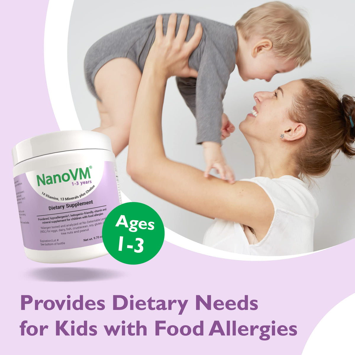 Mélange de vitamines NanoVM dans un smoothie pour enfants