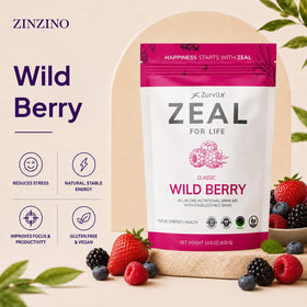 Mélange de Zurvita Zeal for Life Classic Wild Berry dans un verre