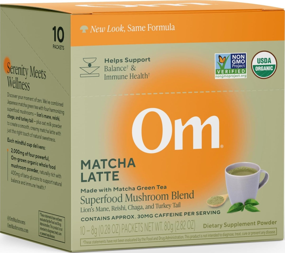 Mélange Latte Matcha OM MUSHROOM SUPERFOOD sachets individuels