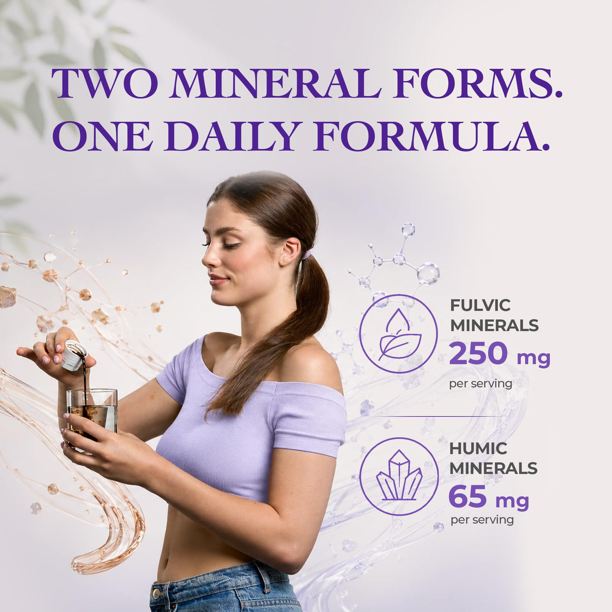 Mélange minéral Fulvic Humique Inner Vitality sur une table en bois