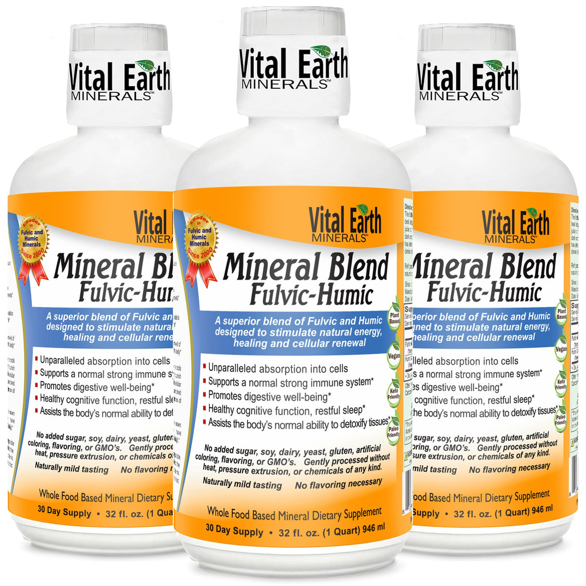 Mélange Minéral Fulvic Humique Vital Earth 32 Oz, vue avant