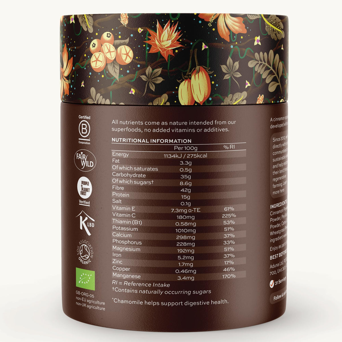 Mélange Superfood Good Gut d'Aduna, utilisation avec des flocons d'avoine