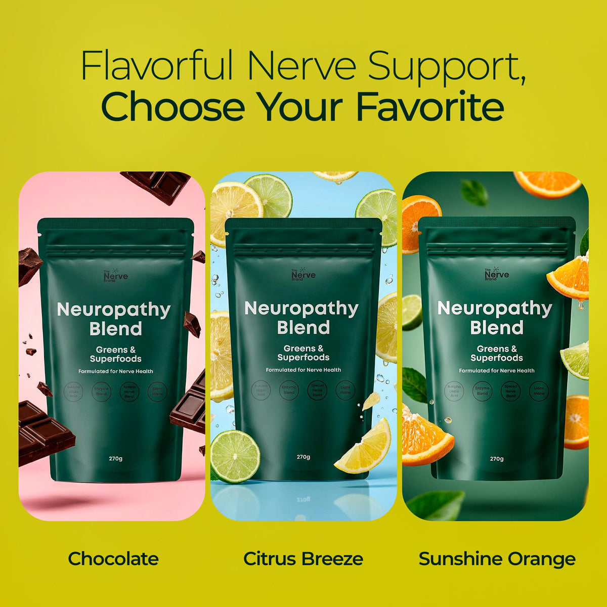 Mélange Superfood Nerve Support 290g - vue du produit sur une table