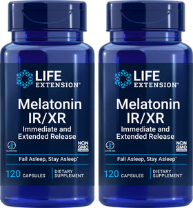 Melatonin IR/XR Life Extension 120 gélules, vue de face