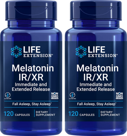 Melatonin IR/XR Life Extension 120 gélules, vue de face