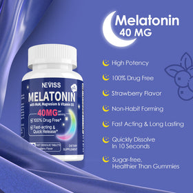 Mélatonine NEVISS 40 mg comprimés sublinguaux, dosage conseillé