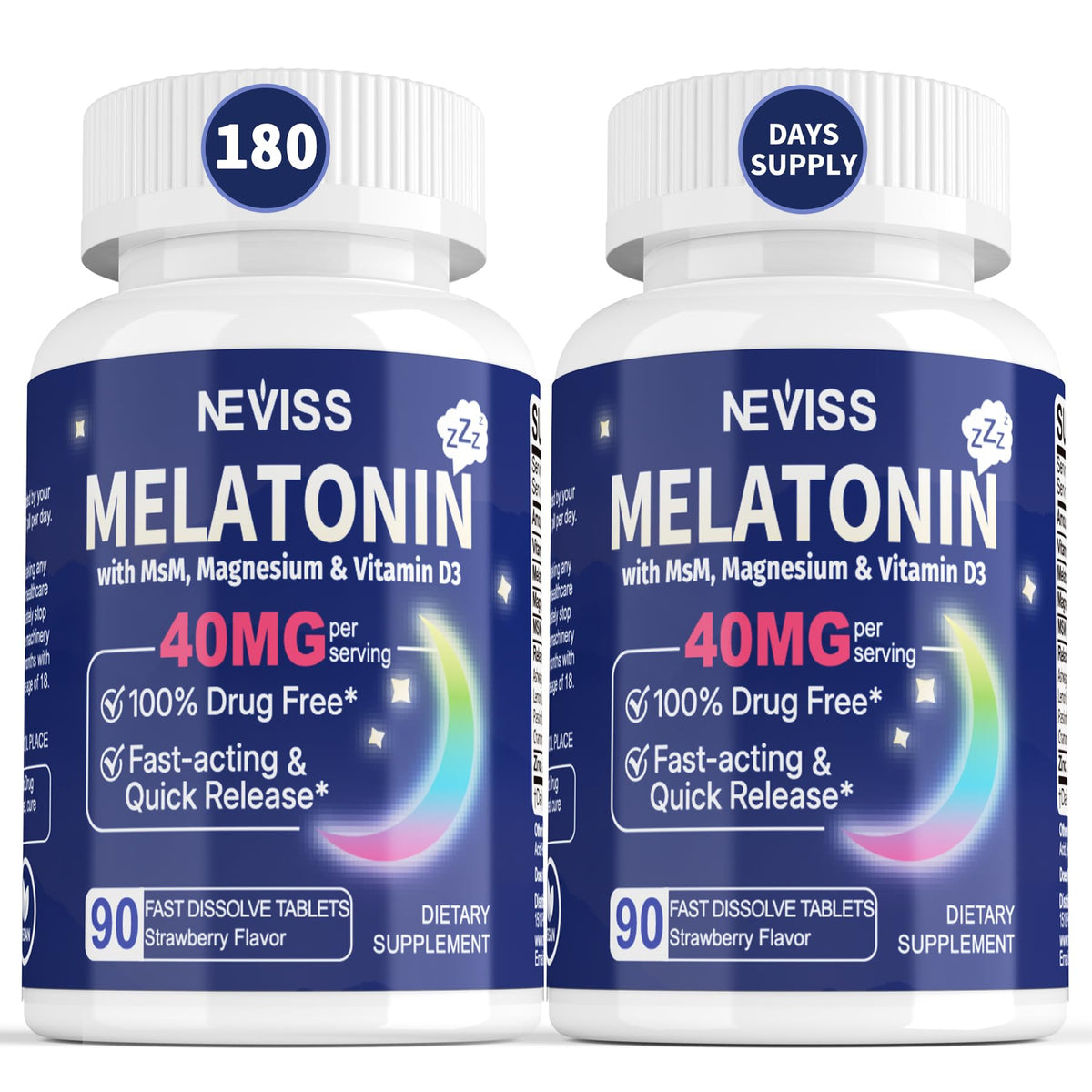 Mélatonine NEVISS 40 mg comprimés sublinguaux, emballage avant