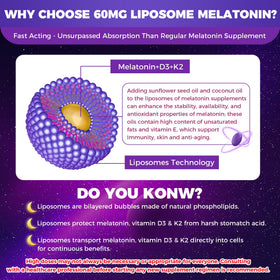 Mélatonine NEVISS 60mg avec camomille, D3 et K2
