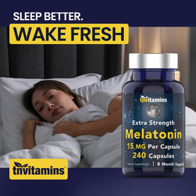 Mélatonine tnvitamins capsule sur fond blanc