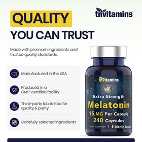 Mélatonine tnvitamins sur une table de nuit avec un livre