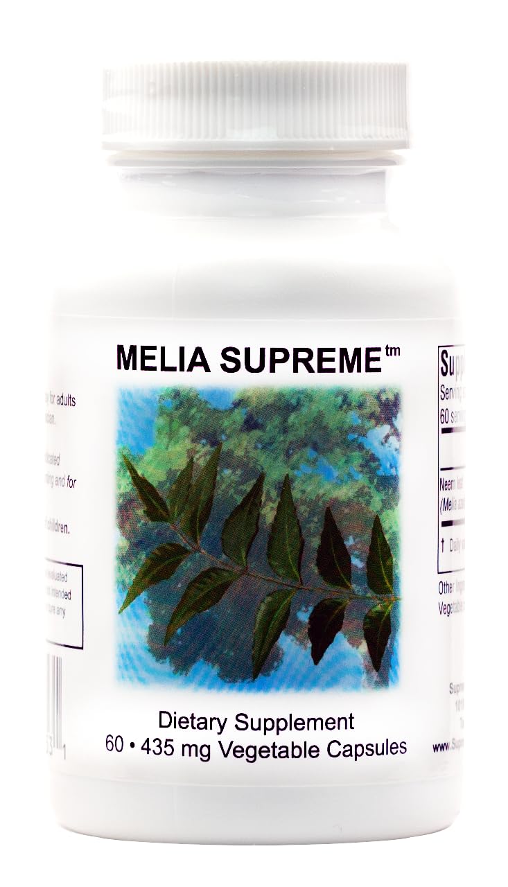 Melia 60 capsules végétariennes de feuilles de neem, vue de face