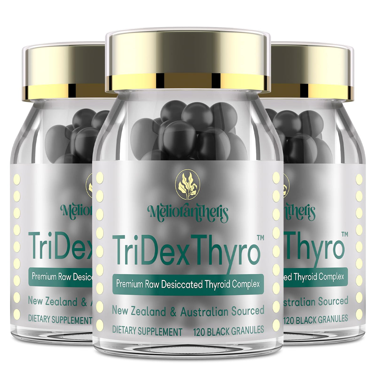 Meliorantheris complément thyroïdien 375 mg 180 capsules vue de face