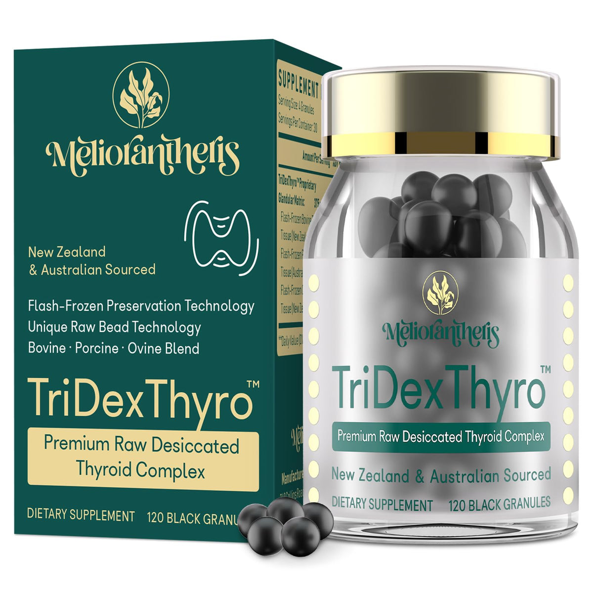 Meliorantheris complément thyroïdien 375 mg, boîte avant