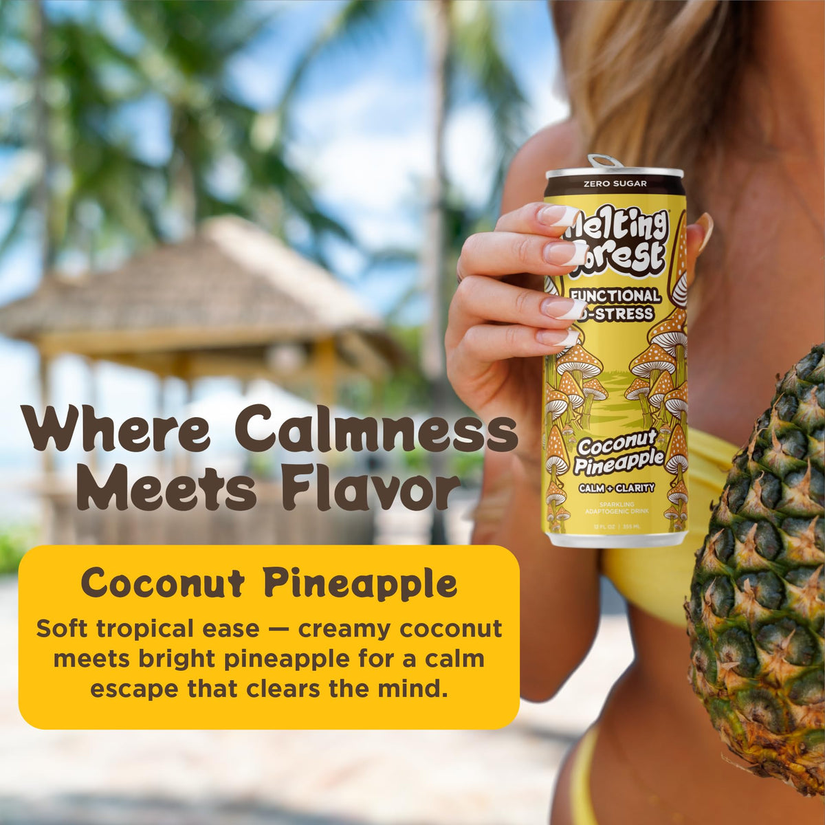 MELTING FOREST Boisson D-Stress Ananas Coco avec fruits